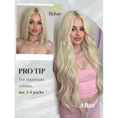 Human Hair Extensions Micro Ring PU Hair Extensions Glueless Remy Human Hair Extension with Holes Platinum Blonde Invisible Tape in Hair Extension for Women (35g 4Pcs,18 Inch)