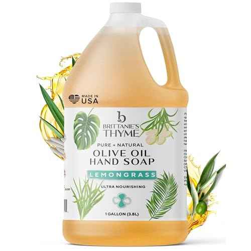 Brittanie¡¯s Pure Castile Soap ? Lemongrass, 1 Gallon (128 oz) | Natural Multi-Purpose Cleaner & Body Wash | Concentrated, Biodegradable, Eco-Friendly Soap for Hands, Face, Laundry & Household Cleaning