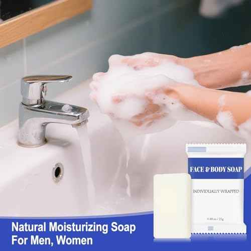 Travel Size Bars Soap in Bulk, Individually Wrapped Mini Small Body Hand and Face Soaps Toiletries Amenities for Hotel, Shelter/Homeless/Nursing Home/Charity/Motel/Guest Bathroom 0.88 oz (60 Pack)