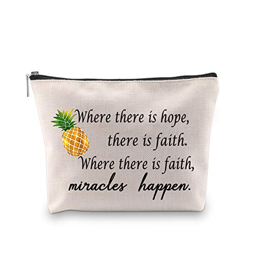 G2TUP IVF Faith Makeup Bags Motivational Infertility Pineapple Gift for Warrior Dad Mom Transfer Day Infertility Encouragement (Pineapple tote bag)