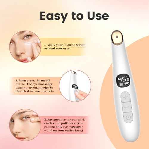 Eye Lift Wand, 3 Modes Eye Massager Wand, Eye Massager for Dry Eyes, Dark Circles and Puffiness, Eye Lifting Device for Fine Lines, Blue