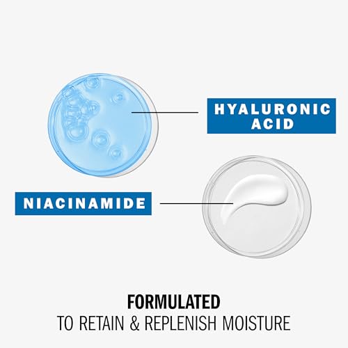 Olay Hylauronic Acid Face Mousturizer, Plump & Hydrate, Fragrance-Free - Hydrating Gel for Dry Skin Retain & Replenish Moisture, with Niacinamide, Non-Greasy, 2 Oz