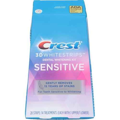 Crest 3D Whitestrips for Sensitive Teeth, Teeth Whitening Strip Kit, 28 Strips (14 Count Pack)