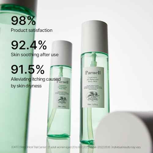 Parnell Cicamanu pH Balanced Body Mist - Centella Asiatica, Hyaluronic Acid, Ceramide, LHA, PHA, Mild Exfoliating, Soothing and Moisturizing Mist for Body (5.07 Fl Oz / 150ml)