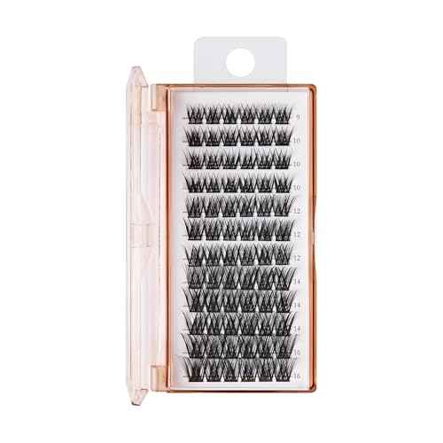 False Eyelashes, Lash Extension Kit 02, 9mm-16mm, Wide Band, Easy to Apply and Remove, No Damage to Natural Eyelashes, 72 Lash Clusters - Wispy
