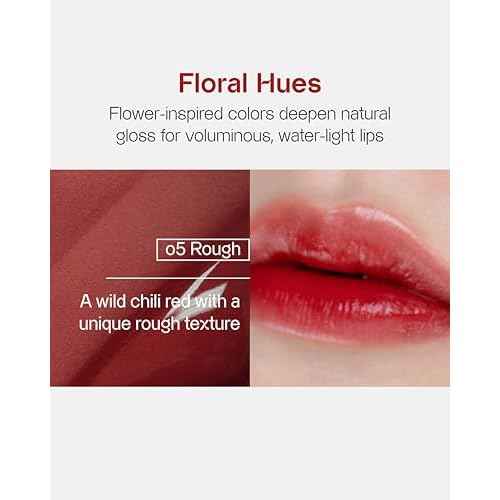 FRESHIAN Vegan Serum Lip Tint (05 Rough, 0.21oz) - Long-Lasting Moisturizing Formula, Lightweight Lip Stain. Korean Makeup Skin Care. Luminous, Hydrated Lips.