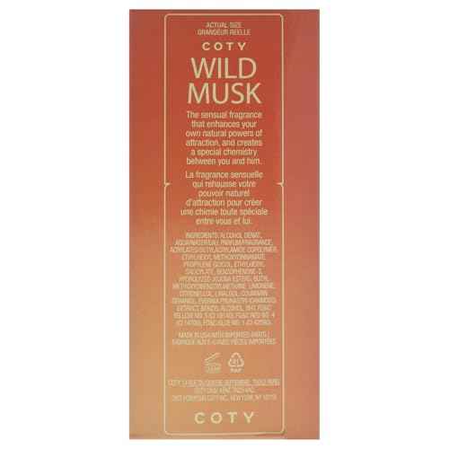 Coty Wild Musk Cologne Spray 44 ml Women's Fragrance in a Musky Floral Scent Great Gift for Cologne or Perfume Lovers (Packaging may vary)