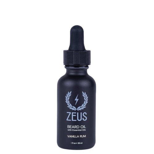 ZEUS Natural Beard Oil for Men, Premium Grooming Oil to Soften, Hydrate, Condition & Control Frizz in Beard and Mustache (Made in USA) Vanilla Rum