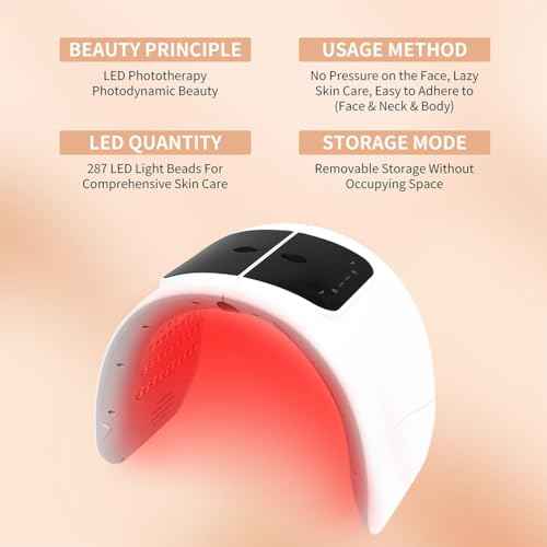 7 Color LED Face Mask with Spray, Red Light Therapy Facial Skin Care Device for Home Use