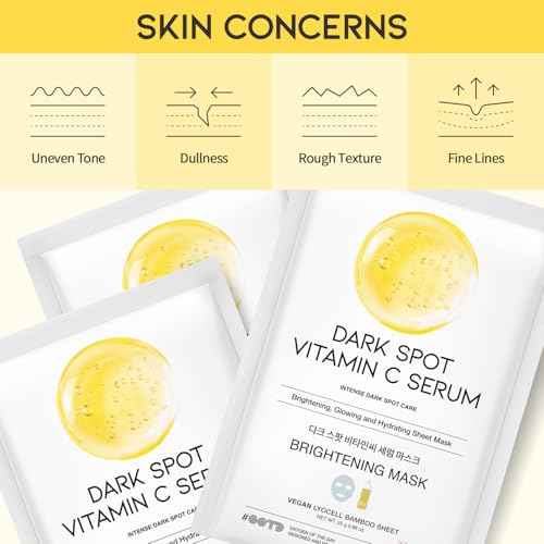 #OOTD Vitamin C Revitalizing Hydrating Sheet Mask (10pcs) - Face Mask Korean Skincare Facial Sheet Masks for Even-Looking Skin Tone & Radiance