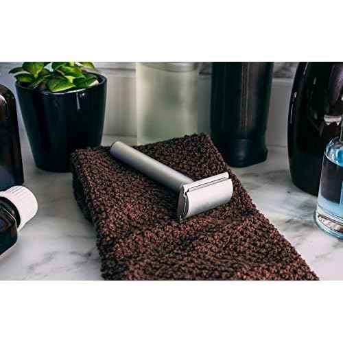 Aluminum Double Edge Safety Razor - Raw Silver | Three Piece Double Edge Safety Razor