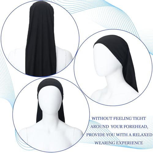 2 Pcs Jumbo Dreadlock Cap Hair Dreads Head Wrap Loc Wraps for Dreads Hair Accessories for Men Women Sleeping(Black,Black,25 Inches)