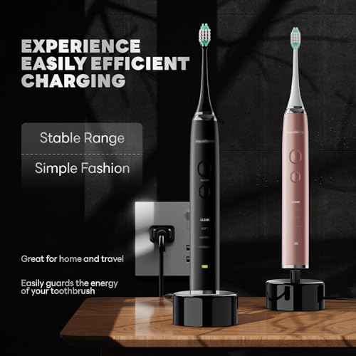 Electric Toothbrush Charger Base Compatible with AquaSonic Black/Vibe Series Tooth Brushes Replacement Waterproof Battery Charging Stand Power Adapter - Black