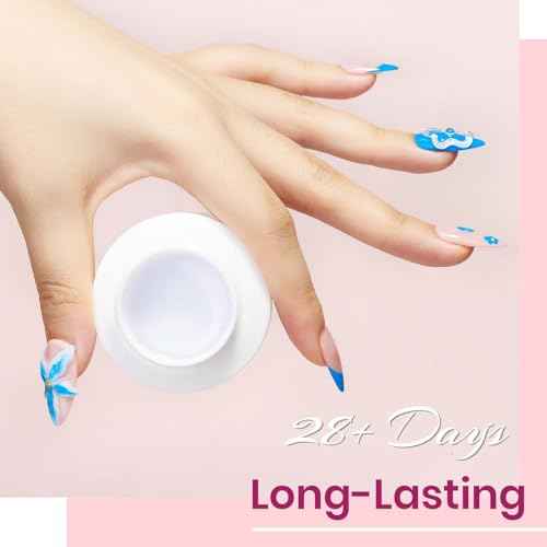 Solid Builder Gel for Nails 2PCS, Sculpting Gel 3D Nail Art Non-Stick Hand, Clear & White, Hard Gels For Nails Modeling, Sculpture, Nail Extension UV/Led Manicure DIY At Home 18g