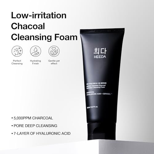 Hyaluronic Acid & Ceramide All-In-One Cleanser, Deep Hydrating Face Wash with Charcoal, Coconut, and Turmeric for Radiant, Moisturized, and Balanced Skin