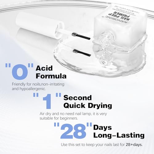 Nail Primer & Dehydrator Set 15mlx2 - Acid Free Natural Prep & Bond Kit, Acrylic Supplies Tech Must Haves