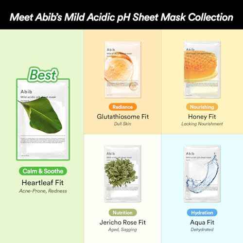 Abib Mild acidic pH sheet mask Glutathiosome fit (10 Sheets) | Face Mask for Glass Glow Skin, Glutathione and Niacinamide, Improves Dark Spots & Revitalize Dull Skin, Korean Skin Care