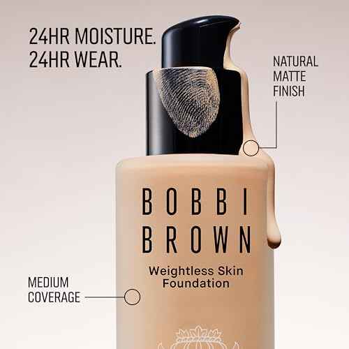 Bobbi Brown Weightless Skin Foundation SPF 15 | Oil-Controlling, 24-Hour Hydrating Foundation, Medium Coverage| Natural Matte Finish, 1 Fl Oz