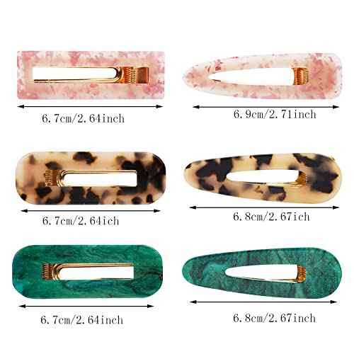 12 Pieces Acrylic Resin Marble Hair Clips Set, Decorative Pearls Hair Barrettes Sweet Decorative Bobby Pins Hairpin Headwear Hair Accessories Headwear for Women and Girls¡¦