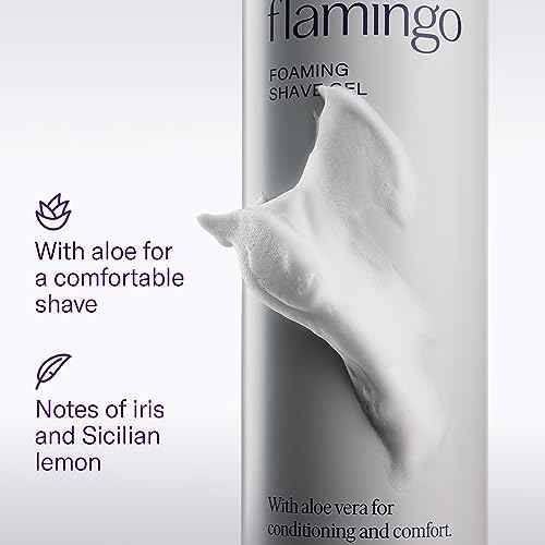Flamingo Shaving Razor Set for Women - Original Razor Handle, 2 Blade Refills, Foaming Shaving Gel, and Shower Holder - Lilac