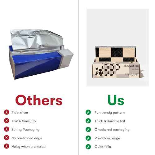 FRAMAR 8x11 Checked Out Hair Foil ? Hair Foils For Highlighting, Pop Up Foil For Hair Highlighting, Salon Foils For Hair Highlighting Kit, Wide Hair Foils For Bleach, Salon Foils For Hair Stylist 200