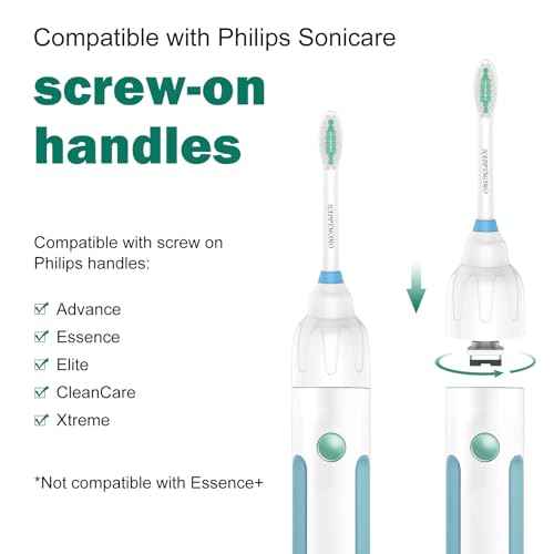 Toothbrush Heads for Philips Sonicare Replacement Brush Heads Medium Soft Dupont Bristles Electric Toothbrush Replacement Heads Fit E-Series Essence Xtreme Elite Advance and CleanCare, 6 Pack