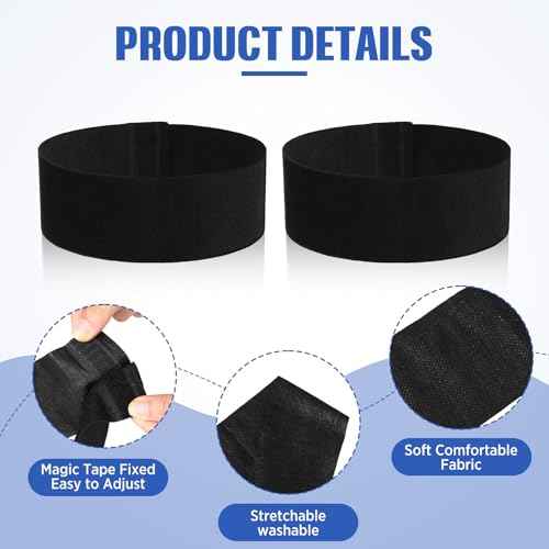 Waydress 140 Pieces Disposable Spa Facial Headbands with Convenient Closure, Stretch Facial Headwraps Soft Skin Care Hair Band for Women Salons(Black)
