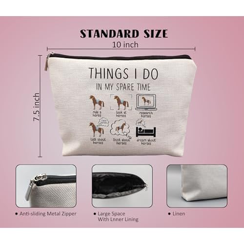 Horse Makeup Bag,Horse Stuff,Horse Gifts For Women,Cowgirl Gifts,Gifts For Horse Lovers,Animal Lovers Gifts For Women,Things I Do In My Spare Time Makeup Bag