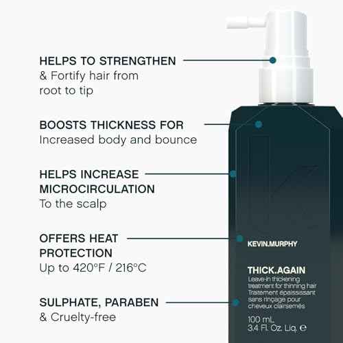 KEVIN.MURPHY THICK.AGAIN - Hair Treatment for Men - For Fine or Thinning Hair - Hair Thickening - Heat Protection - Thickness for Body & Bounce - 100 mL / 3.4 fl oz