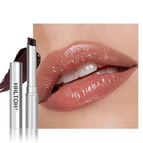 Brown Honey Butter Lipstick Tinted Lip Balm, Shine Moisturizing Plumper Lipstick for Women, Natural Nourishing Hydrating Lip Gloss Stain for Dry Lips, Lightweight Lip Liner Care Makeup, Vegan