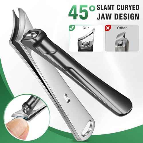 Toenail Clippers for Seniors Thick Toenails, 2025 Upgrade Long HandleToe Nail Clippers with Angled Head, 45¡Æ Slanted Toenail Clippers and 37mm Wide Opening Ingrown Nail Clippers, 6PCS