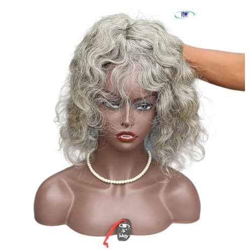 Salt & Pepper Wavy Natural Gray Indian Raw Hair Extension (16" Wavy One Bundle)