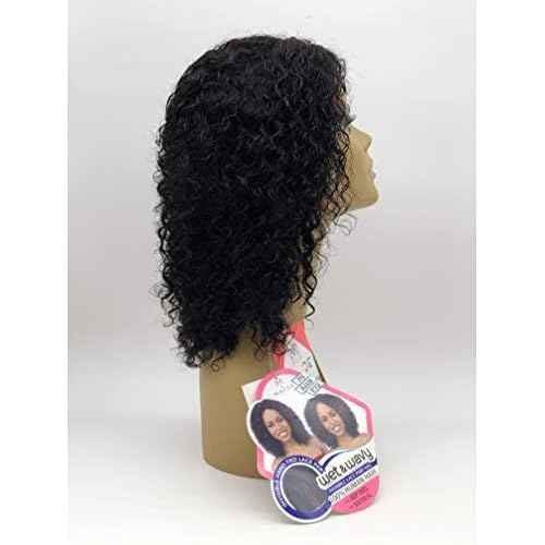 Mayde Beauty Human Hair Invisible Hand-Tied Lace Part Wig Wet N Wavy Deep Curl (NATURAL)