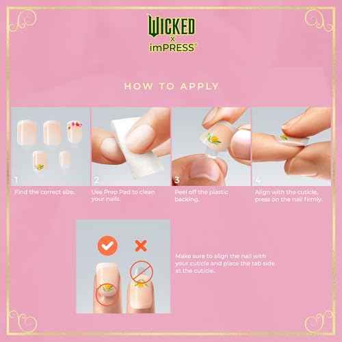 WICKED X imPRESS Press On Nails, New Improved Adhesive, Up To 10 Day Hold, ¡®Destined To Fly¡¯, Pink/Sky Blue, Medium Oval, Includes 30 Fake Nails, 1 Prep Pad, 1 Manicure Stick, 1 Mini File
