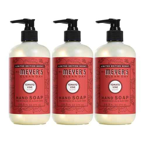 Mrs. MEYER'S Clean Day Liquid Hand Soap, Tomato Vine Scent, 12.5 Ounce Bottle (Pack of 3)