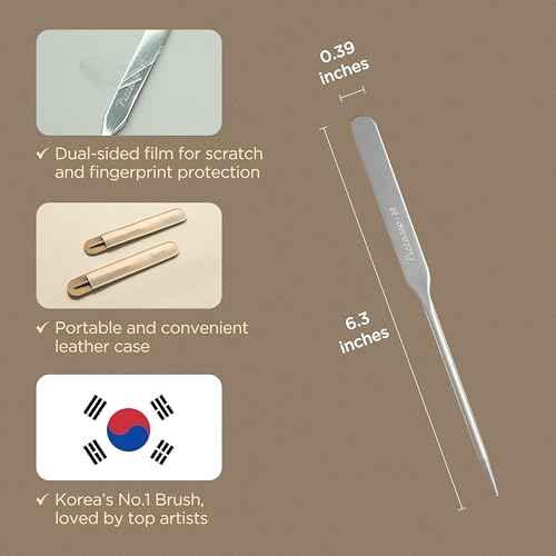 Korean Piccasso Brush Makeup Spatula + Sponge 2P Set ? Professional Makeup Tools with Precision Spatula and 2 Soft Sponges, Ideal for Blending Foundation, Cream, or Liquid Makeup