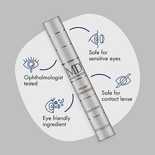 MD Lash Factor Eyelash Conditioner ? 0.1 fl oz, 3-Month Supply ? Daily Lash Serum with Peptides and Biotin for Thicker Lashes