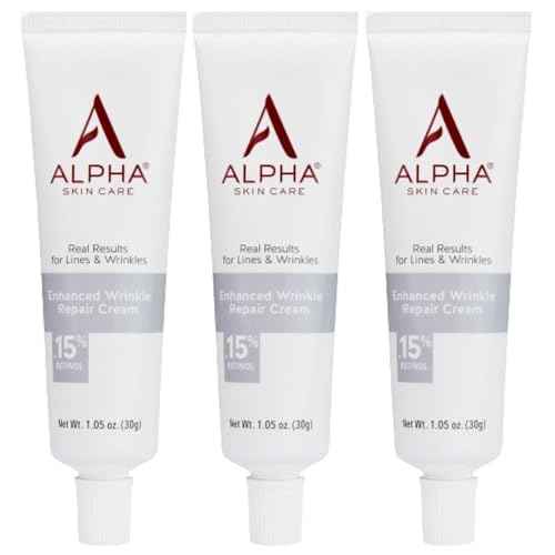 Alpha Skin Care Enhanced Wrinkle Repair Cream, Anti-Aging Formula, 0.15% Retinol with Vitamins A, C & E, Reduces Lines & Wrinkles, For All Skin Types, 1.05 oz, White, 3 Pack