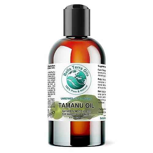 Bella Terra Oils - Organic Tamanu Oil 8 oz - Dive into Nutritional Excellence, Bursting with Palmitic Acid, Elevate Skin Care Regimen, Cold-Pressed Essence