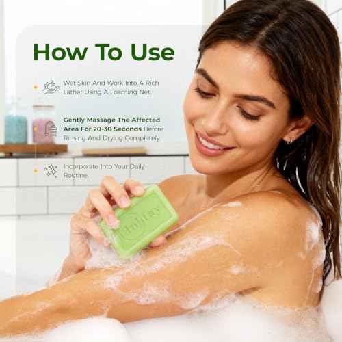 Inlifay Antifungal Soap with Tea Tree Oil: Antifungal Bar Soothing Care & Fast Itch Relief for Ringworm Jock Itch Tinea Versicolor Athlete's Foot (1, Green)