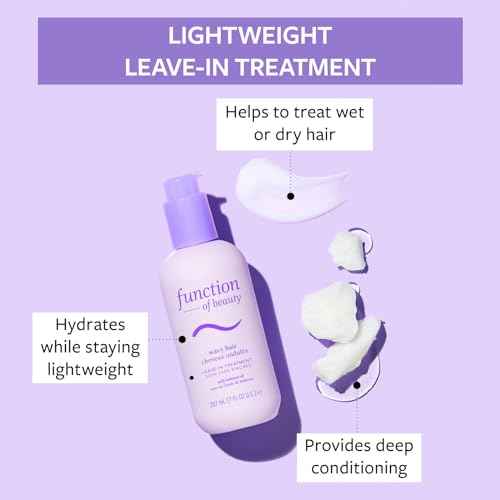 FUNCTION OF BEAUTY Leave In Conditioner Treatment for Wavy Hair, 7 oz - Provides Wave Definition, Glossy Shine and Smooths Dry Ends, Sulfate-Free, Customizable Haircare