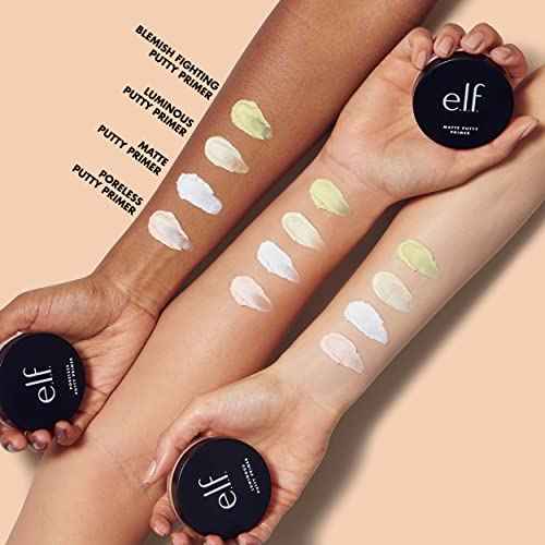 e.l.f. Acne Fighting Putty Primer, Infused with 1.8% Salicylic Acid, Helps Prevents Future Breakouts & Helps Reduce Redness, Minimizes Appearance of Pores, Preps & Primes Skin, 0.74 Oz (21g)