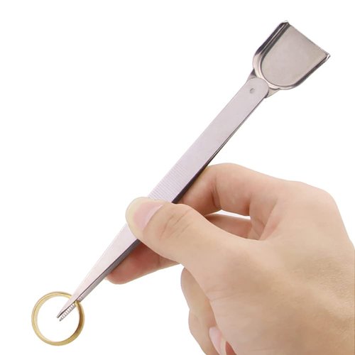 1 Piece Stainless Steel Tweezer with Shovel Stainless Steel Handy Tweezer with Shovel Diamond Gem Tweezers Jewelry Tweezers with Scoop Gems Pick Up Beads Tools for Beads Gems Diamond
