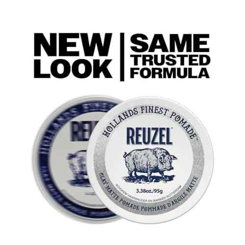 REUZEL Clay Matte Pomade, Medium All Day Hold, Water Soluble Styling, Matte Finish and Flake Free, Easy To Wash Out, For All Hair Types