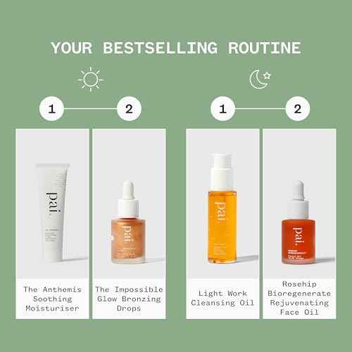 Pai Skincare - Try Pai Kit | Light Work Cleansing Oil (28ml) + The Anthemis (10ml) + Bronzing Drops (10ml) + Rosehip BioRegenerate Overnight Oil (10ml) | Natural, Vegan, Sensitive Skin (4 Piece Set)
