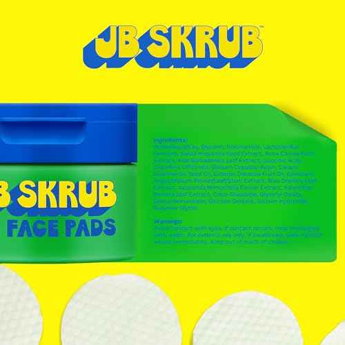 JB SKRUB The Face Pads - Kids, Tween Boys & Teens Acne Cleansing Pads for Cool Confidence - Say Goodbye to Greasy Skin and Hello to Freshness - 40 Cleansing Wipes, 3-Pack
