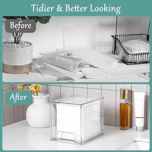 Disposable Face Towel Holder Intended For Face Towels XL, Facial Towel Storage Box Dispenser For Clean Towels For Bathroom