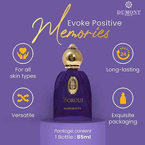 Dumont BOROUJ MODERNITY - 85ml Travel Size - Arabian-Inspired Unisex Perfume for Men & Women - Citrus, Floral, Fruity, Amber & Wood Fragrance - Long Lasting Cologne Mist & Body Spray