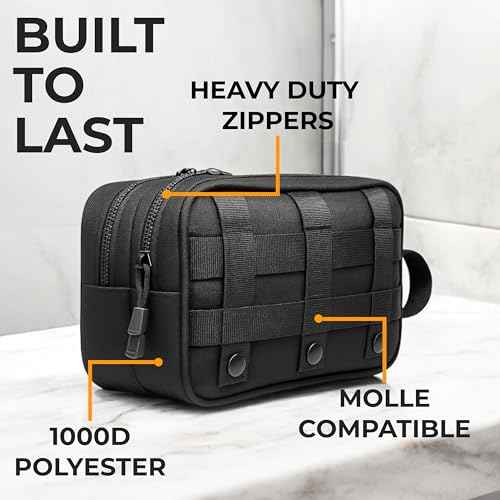 Professional Tactical Toiletry Bag for Men - Extra Large Wet & Dry Compartment Separate Dopp Kit, Tactical Molle Travel Toiletry Bag ? Perfect Mens Toiletry Travel Bag or Dopp Kit Men