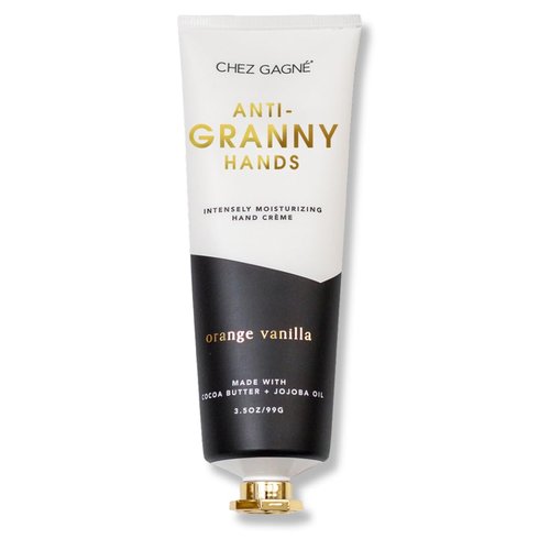 Chez Gagné Intensely Moisturizing Vegan Hand Cream (3.4oz) Jojoba Oil Cocoa Butter- Non-Greasy, Fast-Absorbing, Made In US - Anti-Granny Hands (3.4oz, Orange Vanilla)